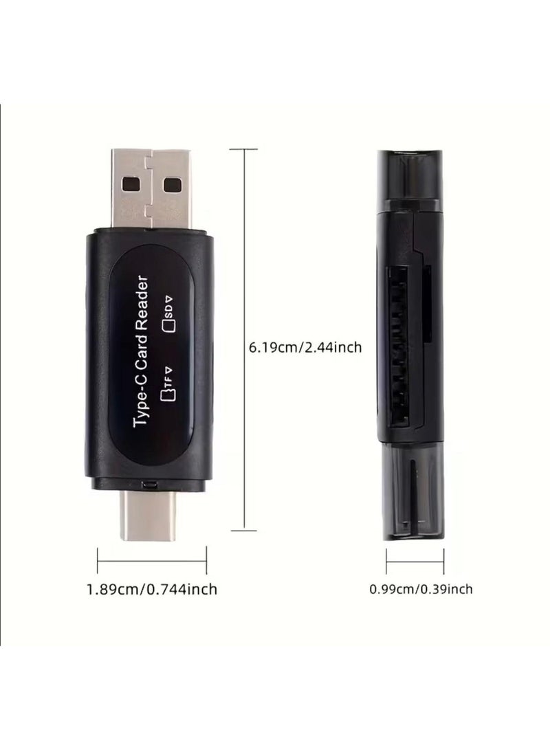 قارئ بطاقات SD صغير USB 4 في 1 بفتحتين للبطاقات - من النوع C/USB - Image 5