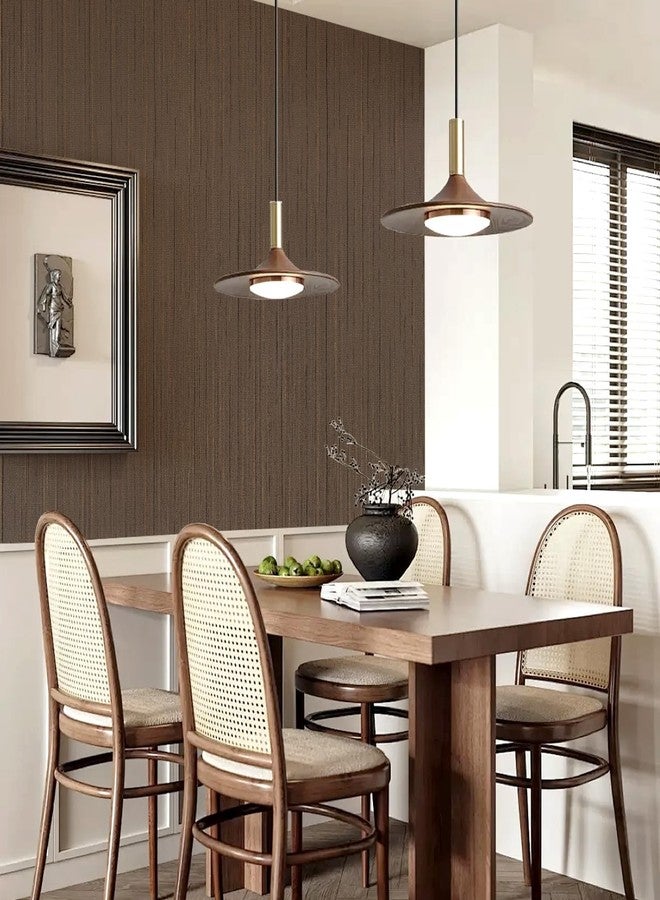 Qianglive Brown Grasscloth Wallpaper Peel and Stick Wallpaper Texture Contact Paper 15.7"x120" Vintage Wallpaper Removable Waterproof Wall Paper for Room Walls Cabinets Furniture Drawers Desk - Image 5