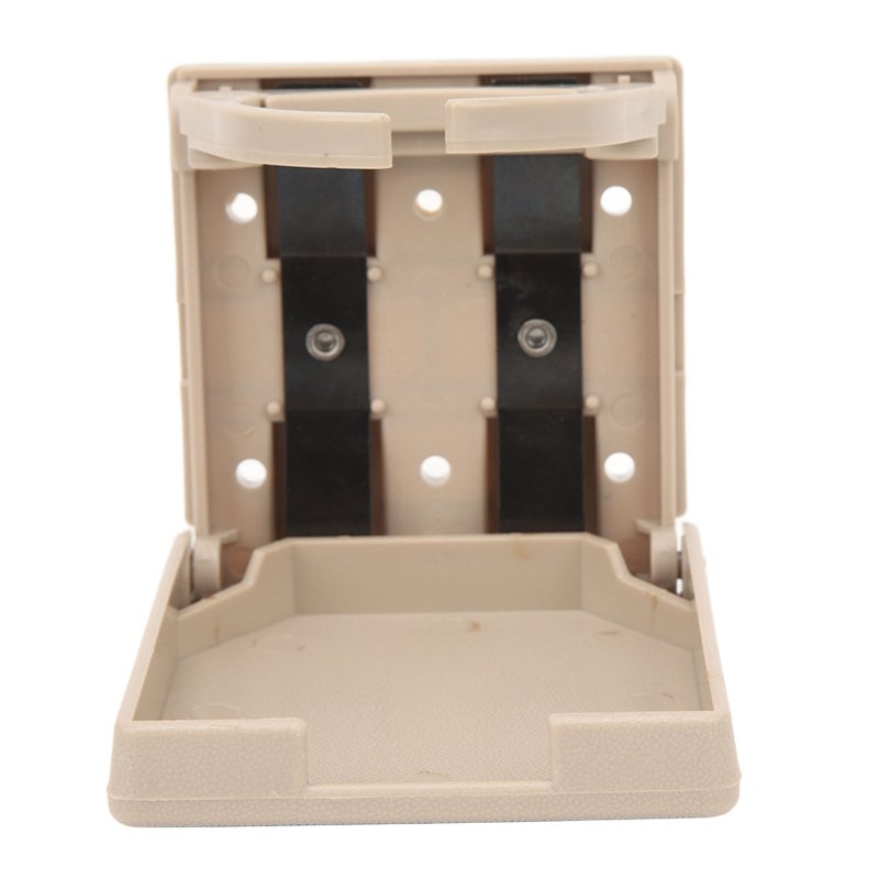 Foldable Cup Holder Beige Premium Plastic - Durable Waterproof Easy Clean Car Drink Holder - Space Saving Folding Design for RV SUV Car - Image 3