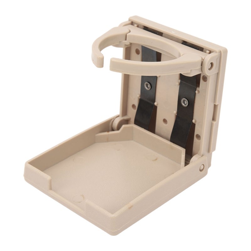 Foldable Cup Holder Beige Premium Plastic - Durable Waterproof Easy Clean Car Drink Holder - Space Saving Folding Design for RV SUV Car - Image 4