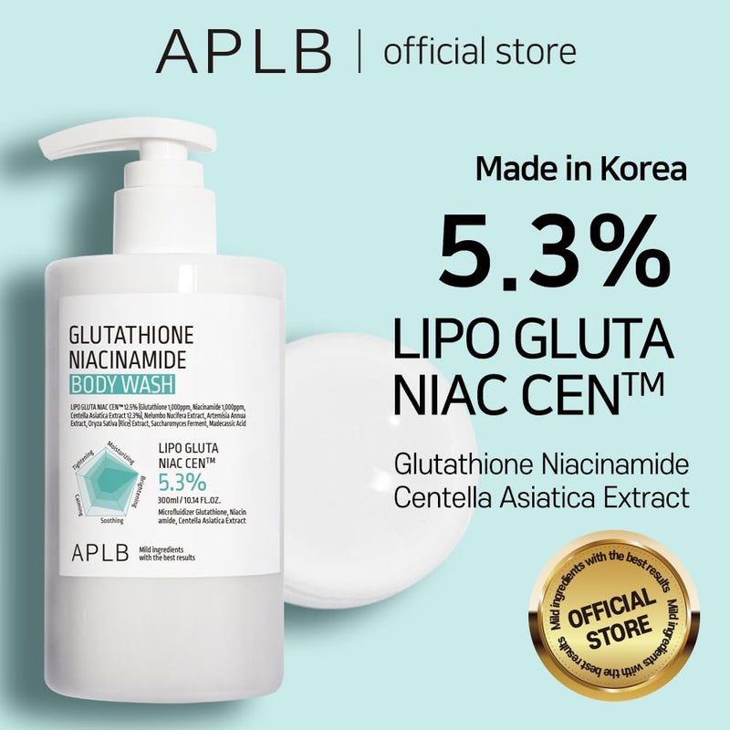 APLB Glutathione Niacinamide Body Wash | LIPO GLUTA NIAC CENâ„¢ 5.3% 10.14 FL.OZ/Korean Skincare, Gentle Ingredients for The Safety of Your Skin, Long Lasting deep Moisture for Soft Skin - Image 2