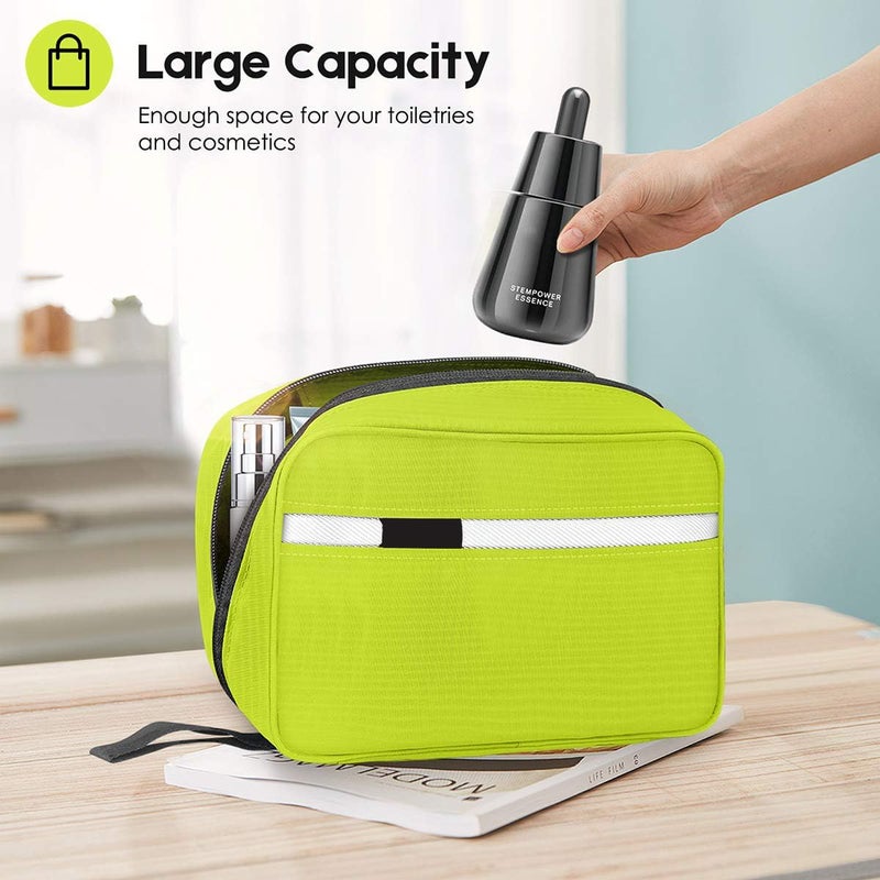 NALACAL Toiletry Bag for Men & Women | Large for Traveling | Hanging Compact Hygiene Bag with 4 Compartments 3 in 1 Multifunctional Large Makeup Cosmetic Case Waterproof Bathroom Shower Bag (Black) - Image 1