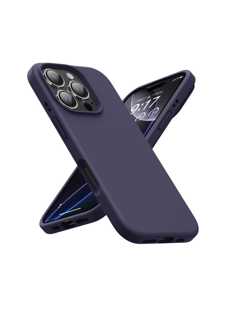 Aookay Compatible with iPhone 16 Pro Case, [Silky and Soft Touch Series] Premium Soft Liquid Silicone Rubber Full-Body Protective Bumper Case for iPhone 16 Pro(Dark purple) - Image 1