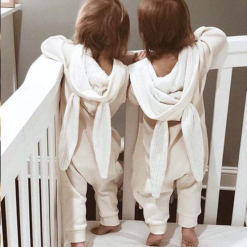 Simplee kids Animal Bunny Baby Easter Clothes Long Ear Rabbit Hoodie Romper with Zipper - Image 4