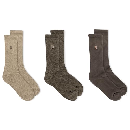 Chaps جوارب كتان رايون للرجال من تشابس - مجموعة ألوان صلبة متنوعة وشرائط حقيقية، كاكي (3 أزواج)، مقاس الحذاء: 6-12 - Image 3