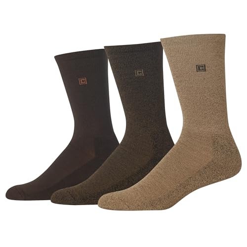 Chaps جوارب كتان رايون للرجال من تشابس - مجموعة ألوان صلبة متنوعة وشرائط حقيقية، كاكي (3 أزواج)، مقاس الحذاء: 6-12 - Image 2