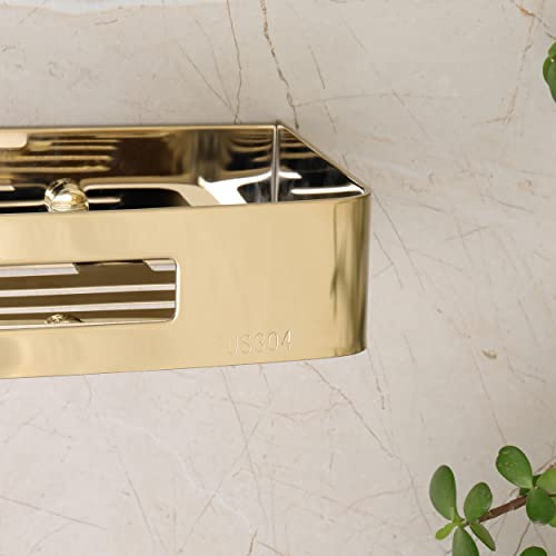 FORTUNE Premium 304 Grade Stainless Steel Wall Mount Shelf, Multi-Functional Storage Shelf/Kitchen Shelve/Rack, Basket Bathroom Accessories Homes, Hotels- (12 x 5 Inch) (Gold Finish, Pack of 2) - Image 5