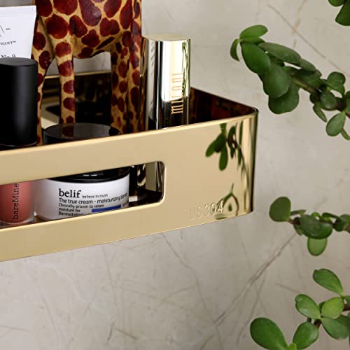 FORTUNE Premium 304 Grade Stainless Steel Wall Mount Shelf, Multi-Functional Storage Shelf/Kitchen Shelve/Rack, Basket Bathroom Accessories Homes, Hotels- (12 x 5 Inch) (Gold Finish, Pack of 2) - Image 3