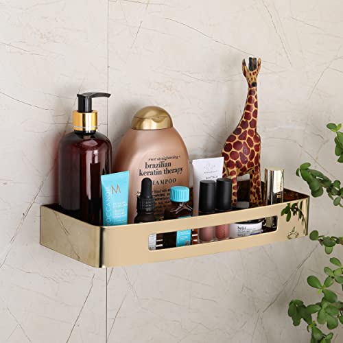 FORTUNE Premium 304 Grade Stainless Steel Wall Mount Shelf, Multi-Functional Storage Shelf/Kitchen Shelve/Rack, Basket Bathroom Accessories Homes, Hotels- (12 x 5 Inch) (Gold Finish, Pack of 2) - Image 2