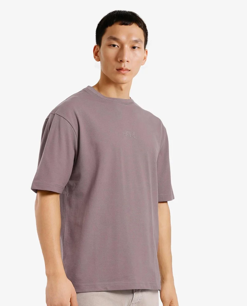رير رابِت Men's Solid Oversized T-Shirt