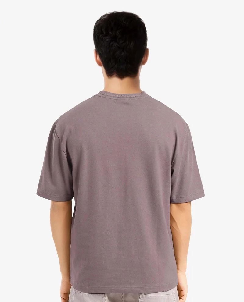 رير رابِت Men's Solid Oversized T-Shirt