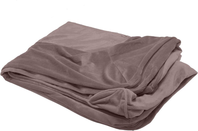 Furhaven Pet Dog Bed Cover | Faux Fur & Velvet Traditional Sofa-Style Living Room Couch Pet Bed Replacement Cover for Dogs & Cats, Driftwood Brown, Jumbo Plus - Image 1