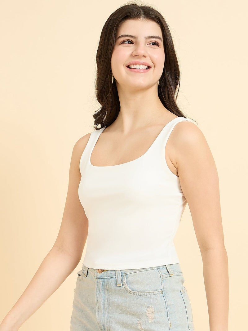 OUTZIDR White Square Neck Tank Top - Image 1