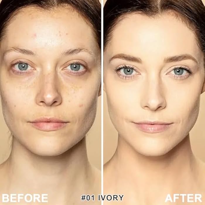 LemonSac Mushroom Head Air Cushion CC Cream Foundation - Moisturizing Concealer for Even Skin Tone - Makeup Base Primer (#01 Ivory White) - Image 3