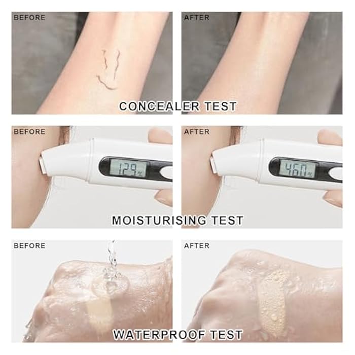 LemonSac Mushroom Head Air Cushion CC Cream Foundation - Moisturizing Concealer for Even Skin Tone - Makeup Base Primer (#01 Ivory White) - Image 4