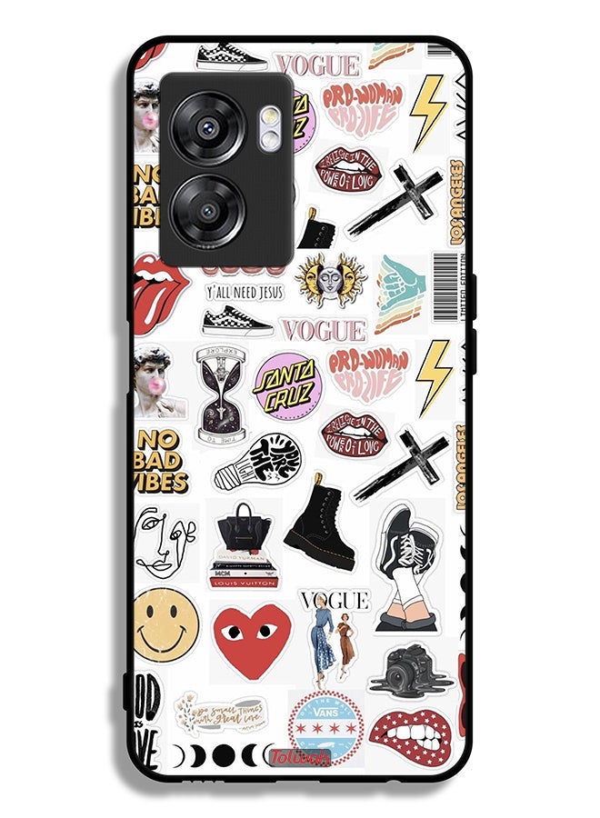 Tolwak Oppo A57 5G Protective Case Cover No Bad Vibes Stickers - Image 2