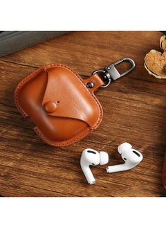 Protective Case For Apple Airpods 3 Generation Headphone Case Airpods Protective Case Leather Pro Bluetooth Headphone Case-Color:Dark Brown-Applicable Model:Airpods Pro 2