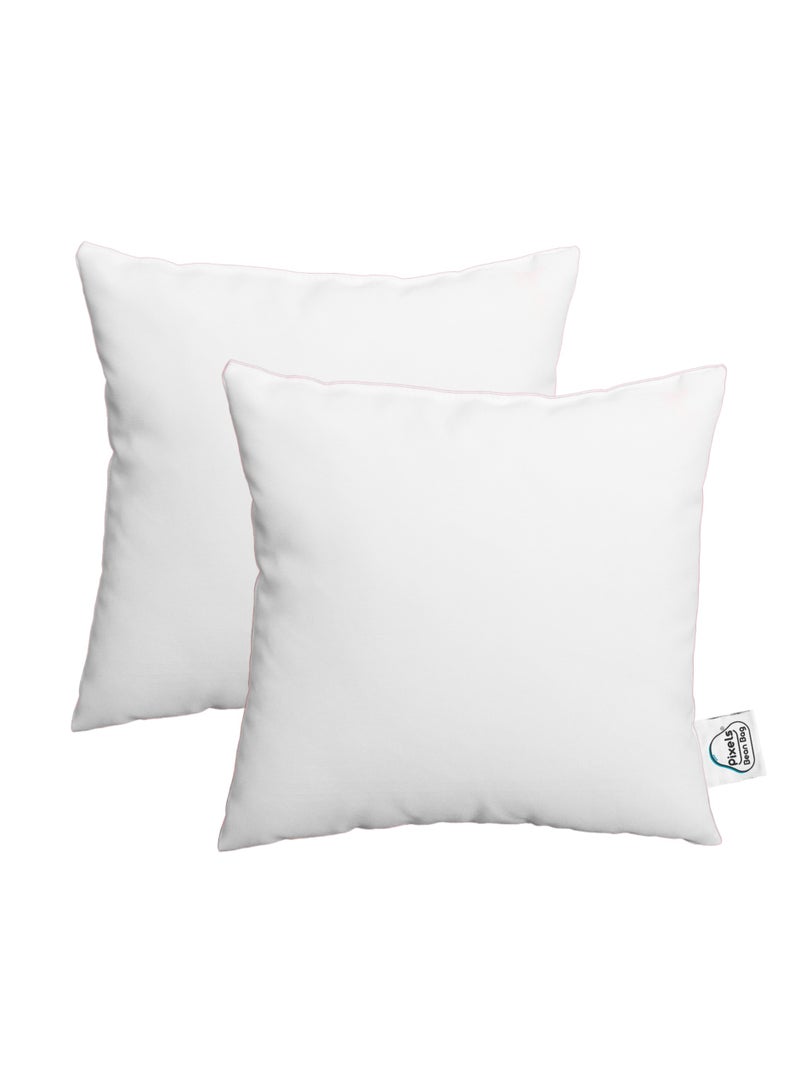 بكسل بين باج عبوة حشو وسادة زينة من بكسل بين باج للاستخدام الداخلي للأريكة والمقاعد، قماش أبيض من البولي بروبلين غير منسوج، إغلاق بسحاب "سستة" مجموعة عدد 2 قطعة - Image 1