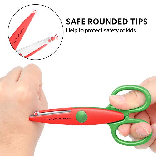 Asdirne Craft Scissors Decorative Edge, ABS Resin Scrapbook Scissors with 6 Pattern, Safe for Kids, Smoothly Cutting, Set of 6, Funny&Colorful - Image 2