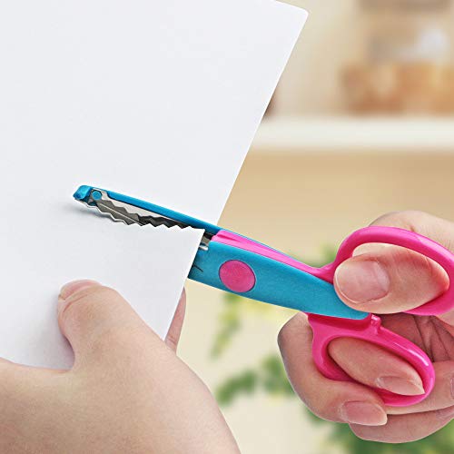Asdirne Craft Scissors Decorative Edge, ABS Resin Scrapbook Scissors with 6 Pattern, Safe for Kids, Smoothly Cutting, Set of 6, Funny&Colorful - Image 5