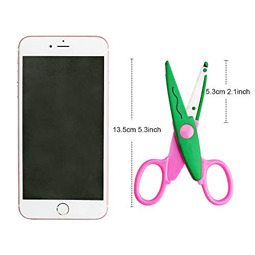 Asdirne Craft Scissors Decorative Edge, ABS Resin Scrapbook Scissors with 6 Pattern, Safe for Kids, Smoothly Cutting, Set of 6, Funny&Colorful - Image 3