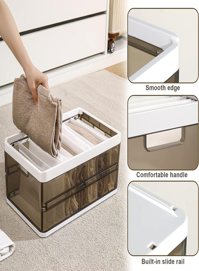 waqif Closet Organizers and Storage, Stackale Storage Bins with Lids, Plastic Foldable Storage Drawer with Handle Design, Folding Storage Container Box Clothes Organizer and Storage (4) - Image 5