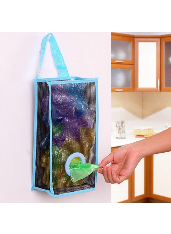 Hanging Mesh Plastic Bag Organizer for Organizing and Holding Clear Plastic Bags, Recycling Bags, Grocery Bags - Random Color - Image 1