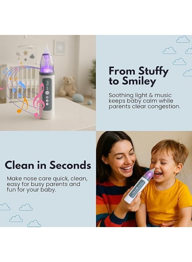 Rechargeable electric nasal aspirator for children - Safe and gentle suction - Adjustable suction power, with soothing music and light - Practical and easy to use - Image 4