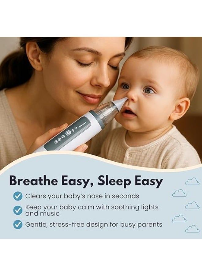 Rechargeable electric nasal aspirator for children - Safe and gentle suction - Adjustable suction power, with soothing music and light - Practical and easy to use - Image 3