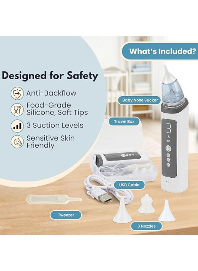 Rechargeable electric nasal aspirator for children - Safe and gentle suction - Adjustable suction power, with soothing music and light - Practical and easy to use - Image 2