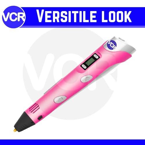 VCR Pink 3D Pen with USB Power - Pack of 3 x 3 Meters in Length Filament Forward Button to start 3D Pen - Adjustable Temperature for 1.75mm PLA - Perfect Pen for DIY Craft with LCD Display - Image 3