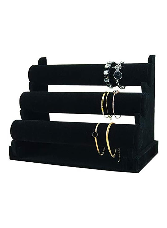 VELVET حامل اسوارة 3 طبقات، لون اسود مخمل - Image 2
