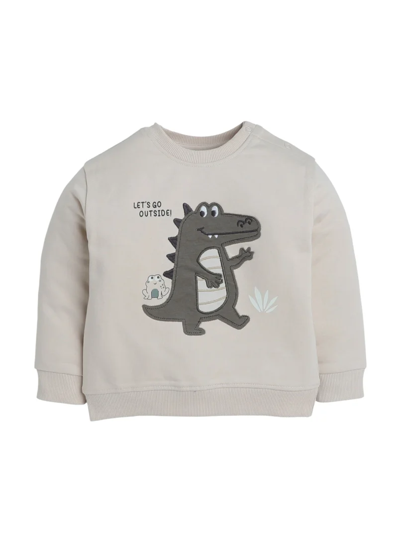 victor and jane Baby Boys' 2-Piece Set – “Let’s Go Outside” Dino Fleece Sweatshirt & Joggers Set