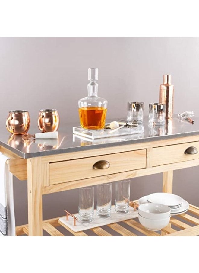 SMARTPOINTS Acrylic Catchall Tray- Decorative Clear Rectangular Modern Minimalist Valet Organizer for Bedside, Bathroom or Office Storage by Lavish Home  - Image 5