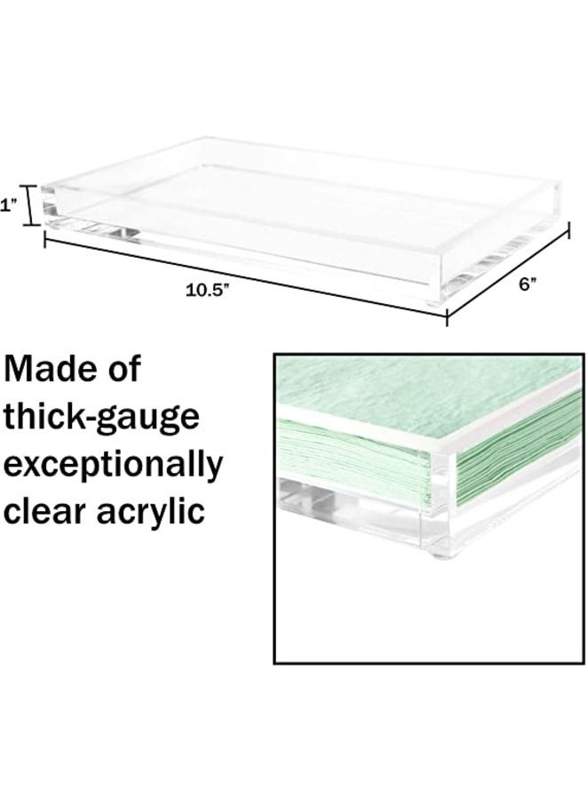 Acrylic Catchall Tray- Decorative Clear Rectangular Modern Minimalist Valet Organizer for Bedside, Bathroom or Office Storage by Lavish Home - Image 2