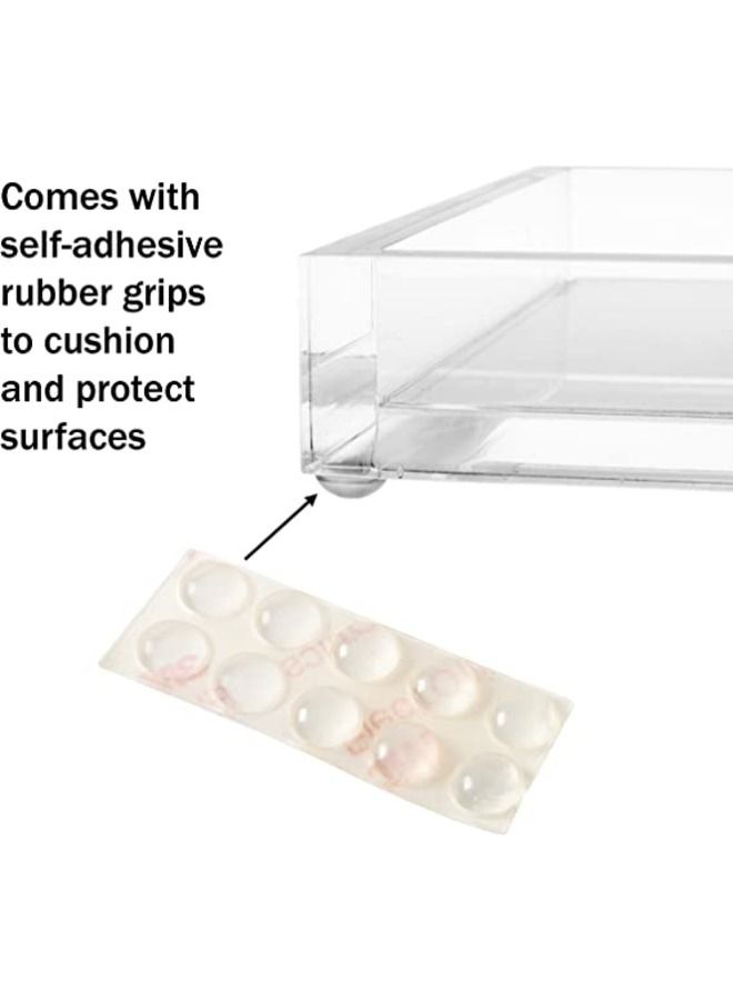 Acrylic Catchall Tray- Decorative Clear Rectangular Modern Minimalist Valet Organizer for Bedside, Bathroom or Office Storage by Lavish Home - Image 3