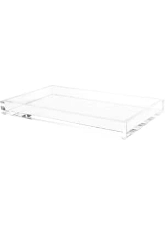 Acrylic Catchall Tray- Decorative Clear Rectangular Modern Minimalist Valet Organizer for Bedside, Bathroom or Office Storage by Lavish Home - Image 1