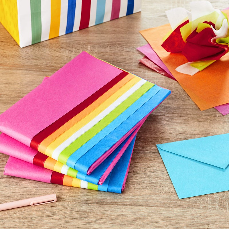 Hallmark Tissue Paper  120 Sheets (Classic Rainbow  8 Colors) for Birthdays  Mother's Day  Graduation  Gift Wrap  Crafts  DIY Paper Flowers  Tassel Garland and More - Image 2