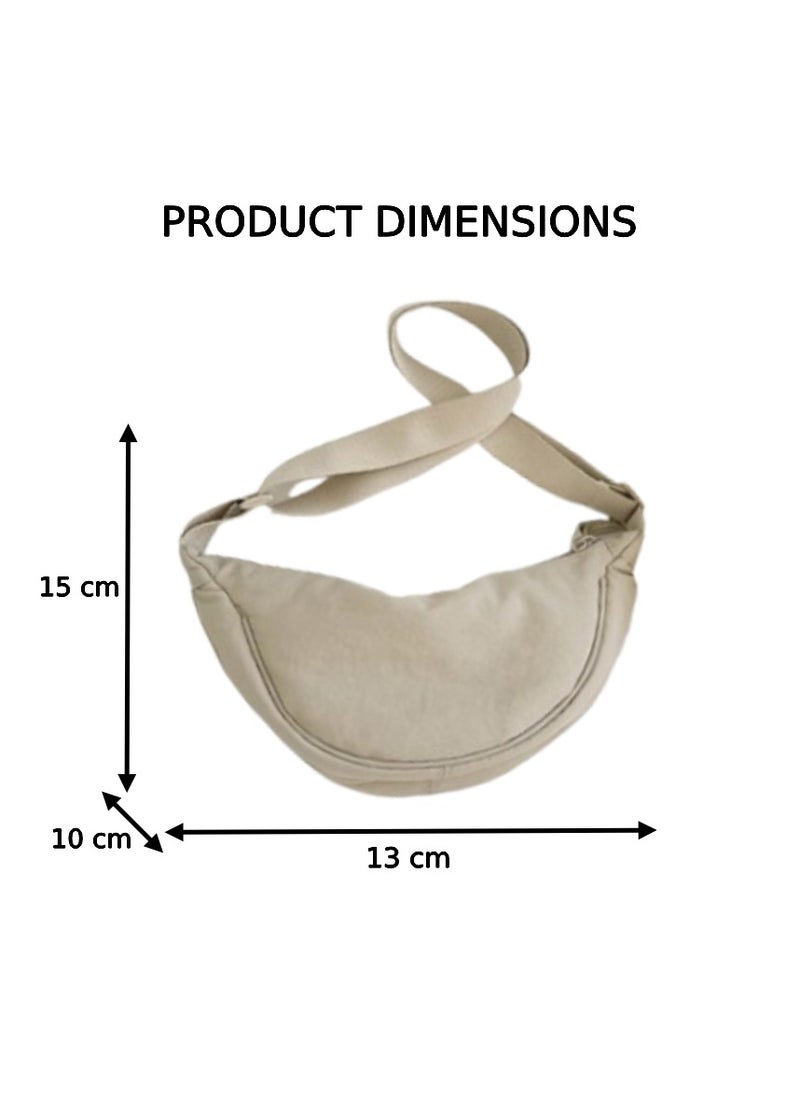Soko Mesh - Creamy Crescent Shoulder Armpit Bag: Stylish Small Square Dumpling Bag with Fixed Strap - Versatile Fashion Accessory for Women's Daily Ventures, Travel, and Elegance - Image 1