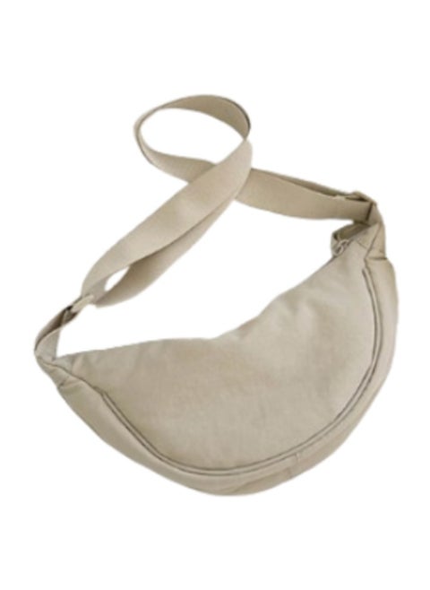 Creamy Crescent Shoulder Armpit Bag: Stylish Small Square Dumpling Bag with Fixed Strap - Versatile Fashion Accessory for Women's Daily Ventures, Travel, and Elegance