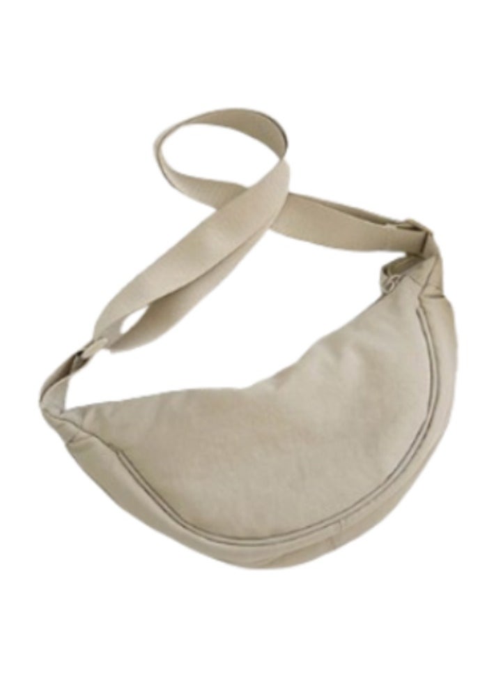 Soko Mesh - Creamy Crescent Shoulder Armpit Bag: Stylish Small Square Dumpling Bag with Fixed Strap - Versatile Fashion Accessory for Women's Daily Ventures, Travel, and Elegance - Image 1