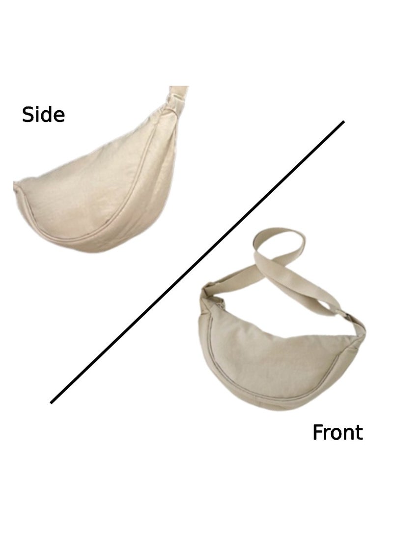 Soko Mesh - Creamy Crescent Shoulder Armpit Bag: Stylish Small Square Dumpling Bag with Fixed Strap - Versatile Fashion Accessory for Women's Daily Ventures, Travel, and Elegance - Image 1