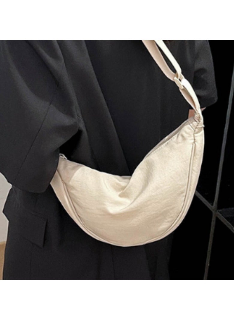 Soko Mesh - Creamy Crescent Shoulder Armpit Bag: Stylish Small Square Dumpling Bag with Fixed Strap - Versatile Fashion Accessory for Women's Daily Ventures, Travel, and Elegance - Image 1