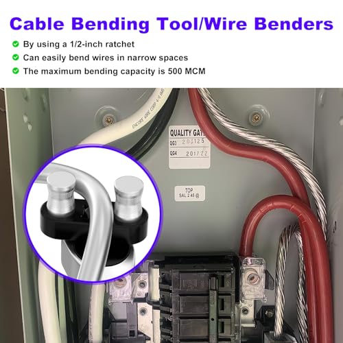 JIOTAR Wire Bender Tool And Cable Bender Tool Electrical, Wire Bending Tools-Maximum Bending Up To 500 MCM For Most 1/2 Inch Ratchet Connection Wires - Image 2