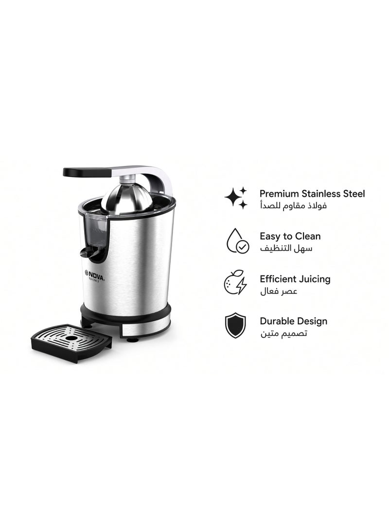 NOVA NJ-538CJ Electric Citrus Juicer, Stainless Steel Automatic Orange & Lemon Juice Extractor - Image 4