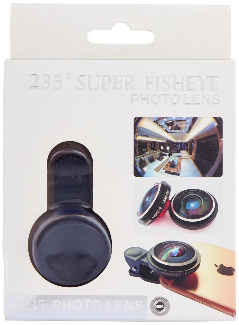 235° Super Fisheye Camera Lens – 0.4x Magnification, Universal Clip-On – Silver - Image 3