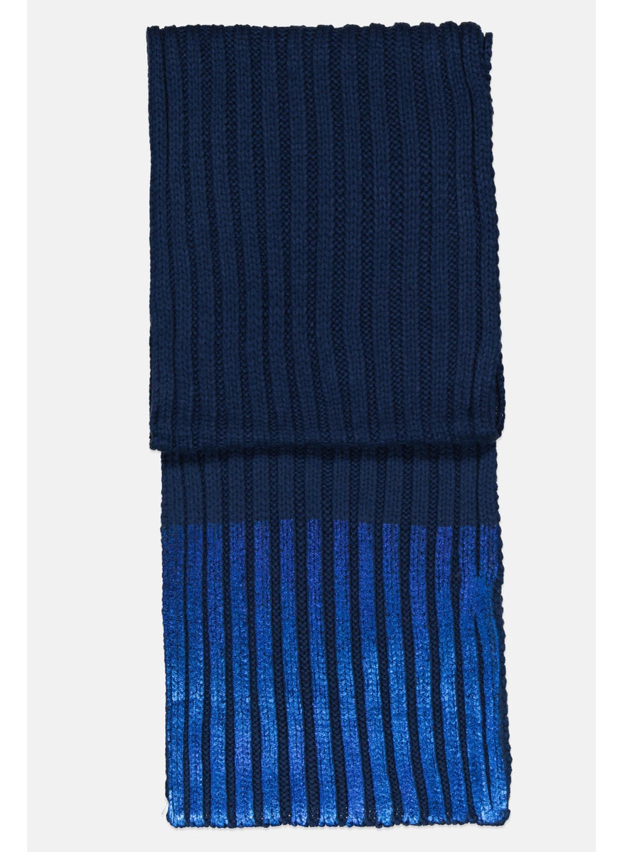 Body Glove - Women Knitted Foli Scarves 164 x 20 cm, Dark Blue - Image 1