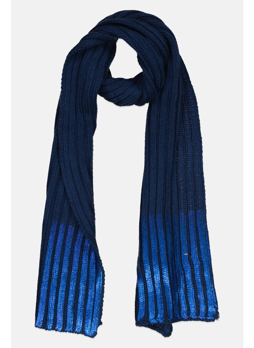 Body Glove - Women Knitted Foli Scarves 164 x 20 cm, Dark Blue - Image 1