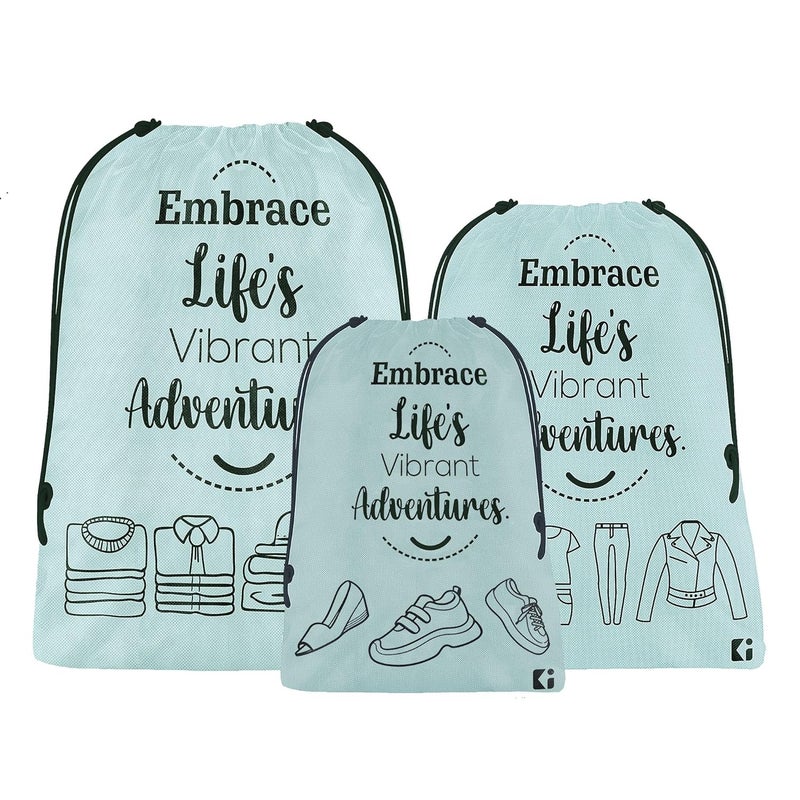 Kuber Industries Pack of 3 Travel Organizer Combo Set Cloth Storage Bags WaterResistant Organizer for ShoeGarmentsLaundryLingerie Cloth Carrying Bag SmallMediumLarge Grey - Image 1