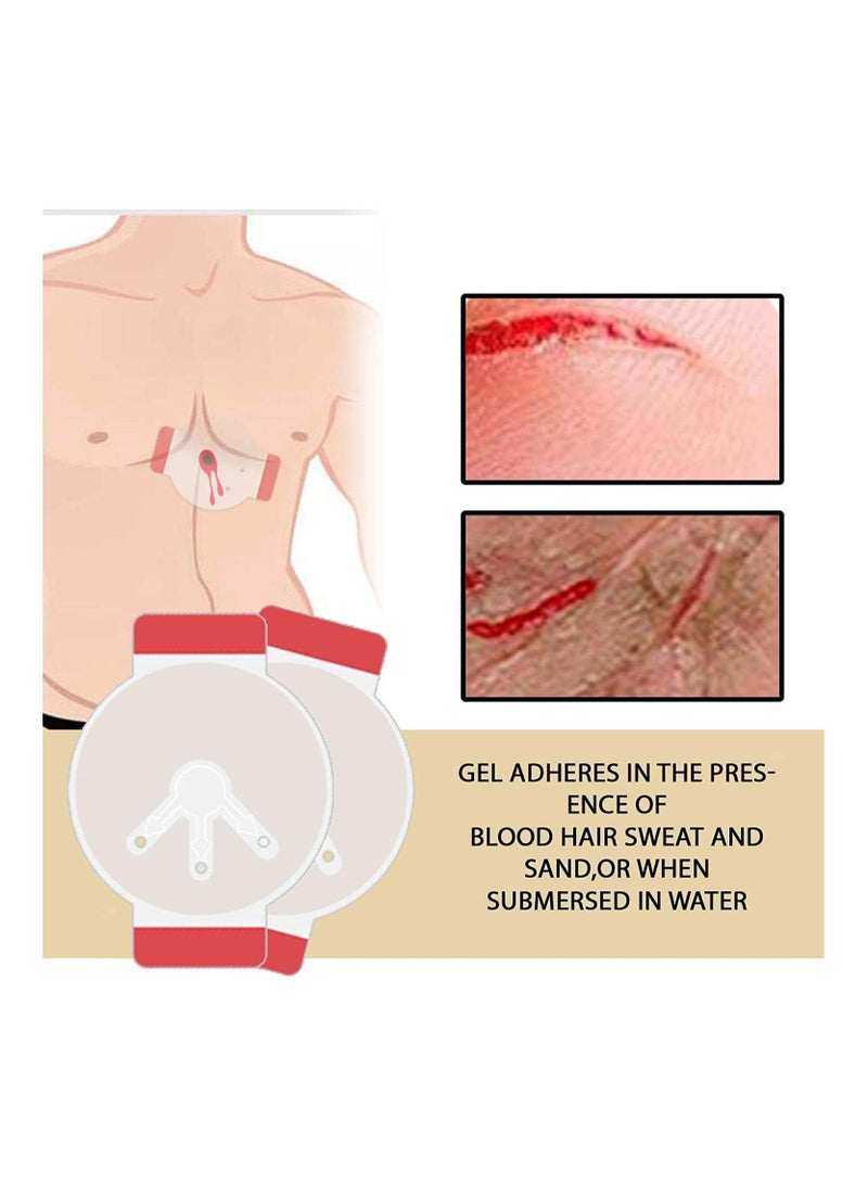 SYOSI لصقات ختم الصدر المعقمة، شفافة للعناية بالجروح، ضمادة طبية طارئة، لاصقات جروح لاصقة (10 قطع) - Image 2